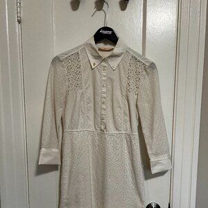 Tory Burch White PatchWork Eyelet dress